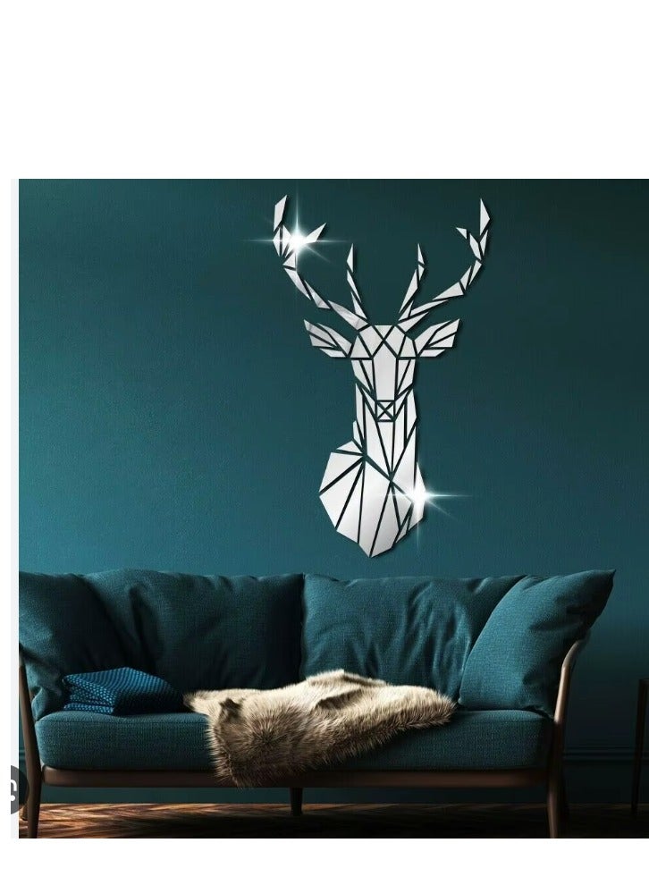 DIY Bands Wall Stickers 3D Deer Head Mirror Wall Sticker Medium  - Image 3
