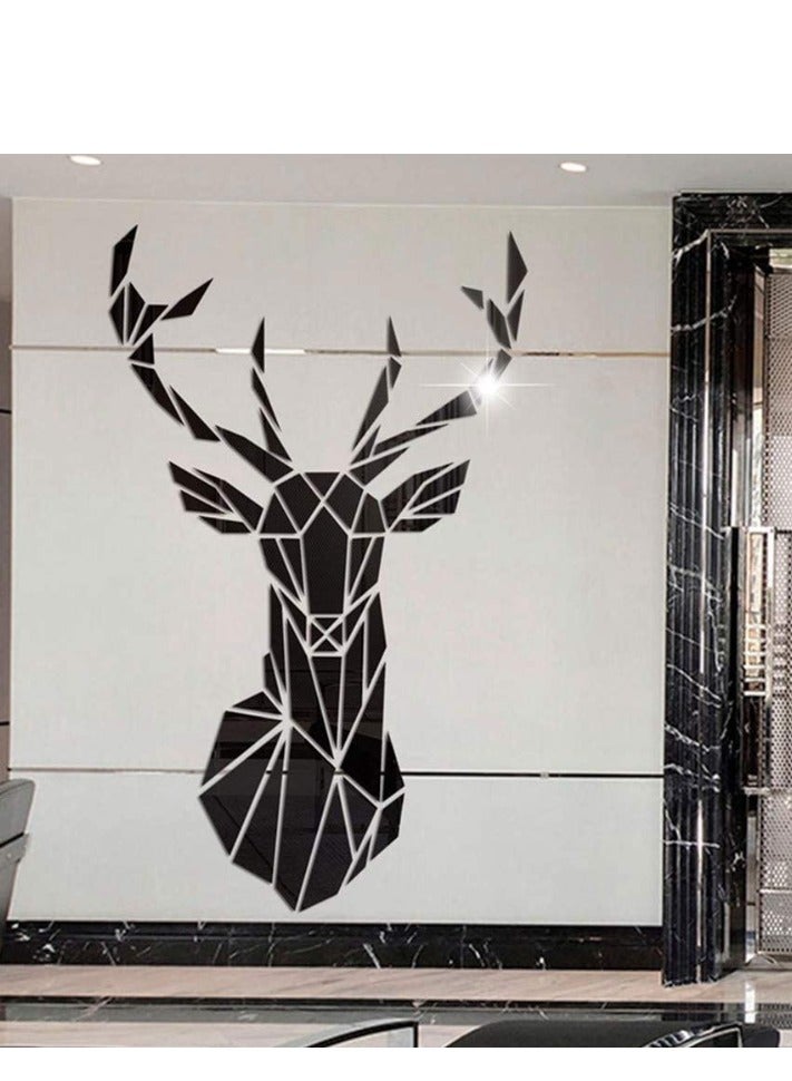 DIY Bands Wall Stickers 3D Deer Head Mirror Wall Sticker Medium  - Image 1