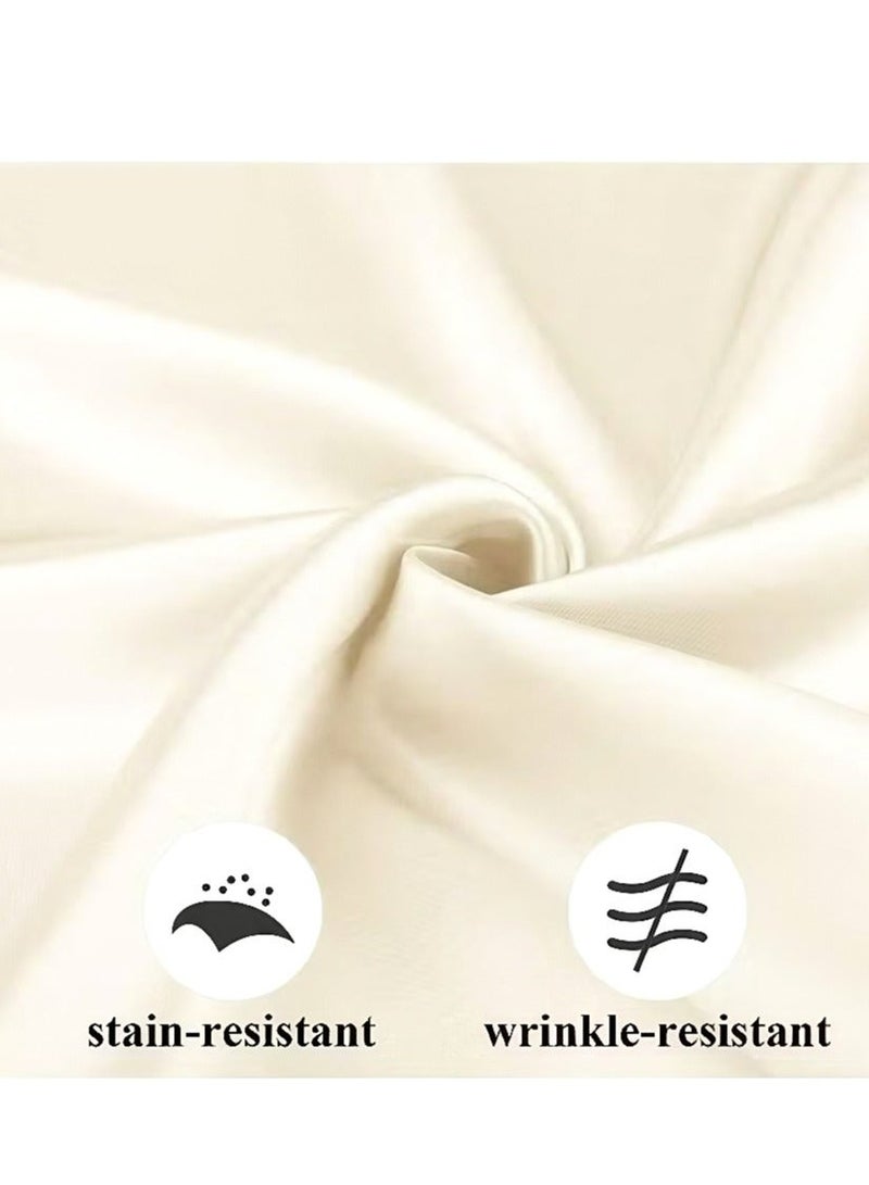 20PCS Satin Napkins, Square Table Napkins,43*43cm Soft Napkins Elegant Silk Napkins, Placemats, Soft and Smooth Fabric Washable Napkins,Suitable for Parties, Weddings, Dinners, High-End Hotels (Ivory) - Image 5