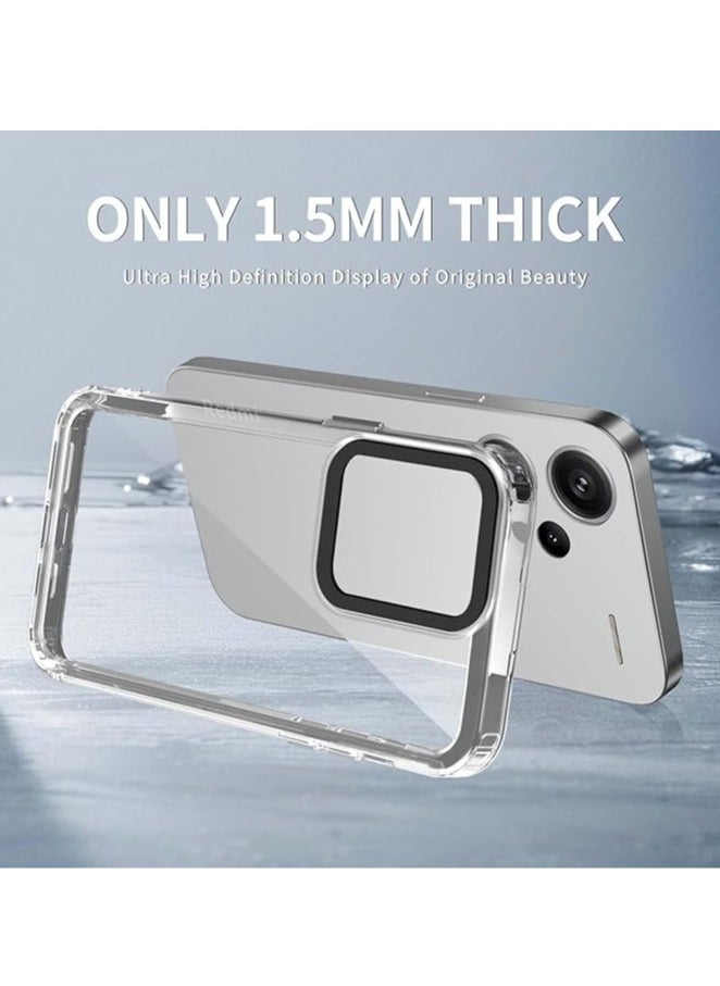 General Compitable with Redmi Note 13 Pro Plus Case, Crystal Clear Slim Hybrid Hard Back and TPU Rubber Grip Rim Bumper Skin Shockproof Cover for Redmi Note 13 Pro+  - Image 2
