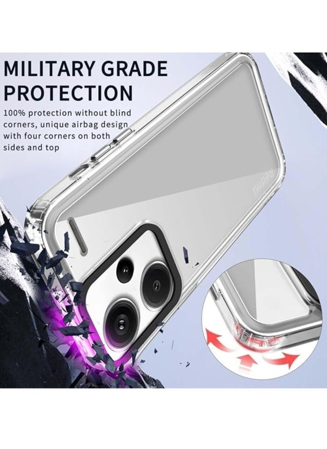 General Compitable with Redmi Note 13 Pro Plus Case, Crystal Clear Slim Hybrid Hard Back and TPU Rubber Grip Rim Bumper Skin Shockproof Cover for Redmi Note 13 Pro+  - Image 5