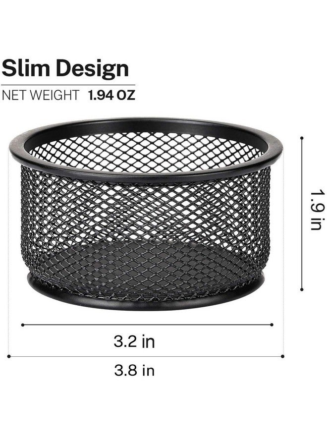 MaxGear Paper Clip Holder, Stackable Paper Clip Holder For Desk, 4 Pack Metal Mesh Paperclip Holders With Non-Slip Eva Pad, Paper Clip Organizer For Desk Office Binder Clip Holder, Black - Image 4