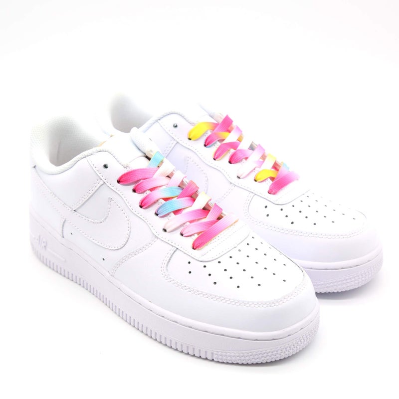 5Chaos Rainbow Fun Shoelaces for Kids, Girls and Women, Colorful Pastel Shoe Laces with Metal Aglets 1 Pair (39" (100CM), Rainbow Pink) - Image 3