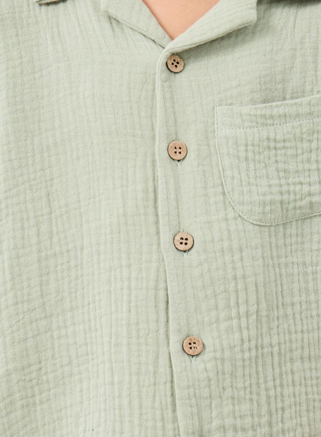 Styli Textured Double Gauze Shirt and Shorts Set - Image 3