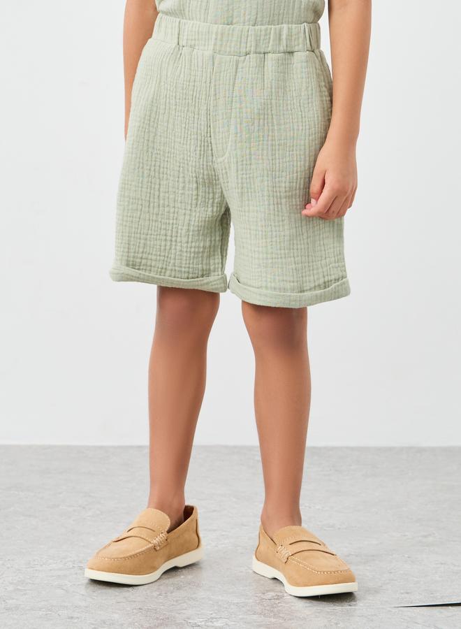 Styli Textured Double Gauze Shirt and Shorts Set - Image 4