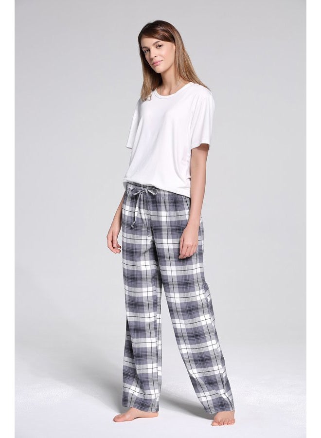 CYZ Women's 100% Cotton Super Soft Flannel Plaid Pajama/Lounge Pants, F17012, M - Image 3