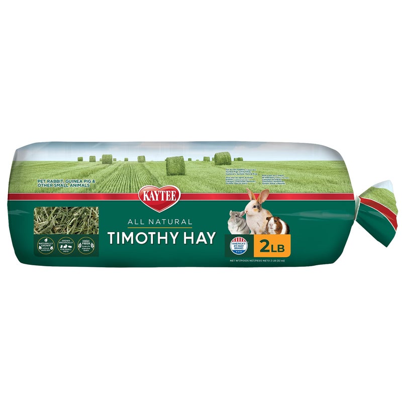 Kaytee Timothy Hay, High Fiber, Grown Specifically for Small Animals, Rabbits, Guinea Pigs, Chinchillas, 2 Pounds - Image 1