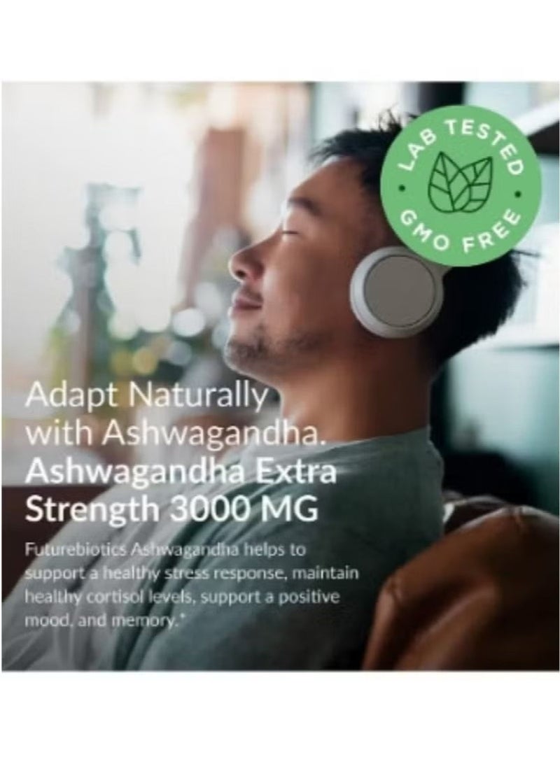Extra Ashwagandha Capsules 3000mg Extra Strength – Natural Stress Relief & Mood Support – Boosts Focus & Energy – 120 Veggie Capsules - Image 2