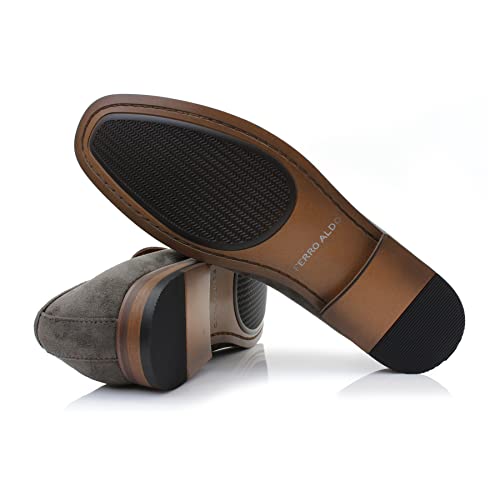 Ferro Aldo Dylan Men's Classic Penny Loafer | Slip-on Dress Shoe in Vegan Suede for Business, Formal & Casual | MFA19671 | in Fossil Grey Suede, Size 12 - Image 5