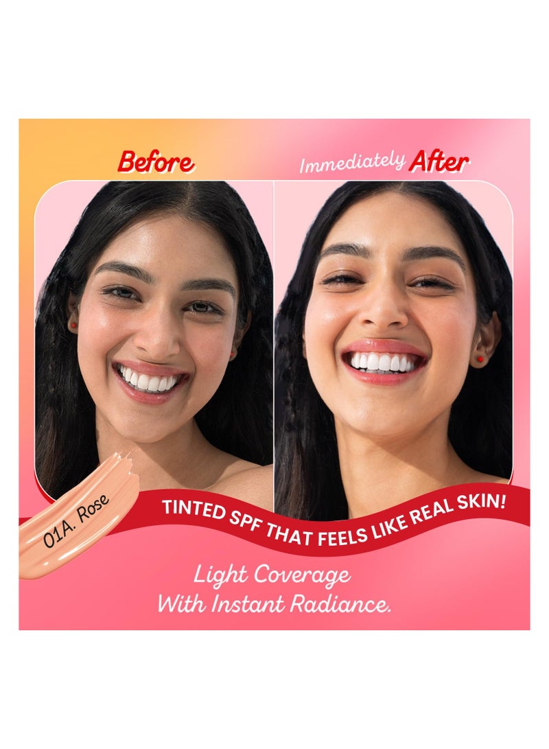 Dot & Key Strawberry Dew Tinted Sunscreen SPF 50+ Pa++++ - 01A Rose In-Vivo Tested | Protection Against UVA & UVB | Broad Spectrum, Water & Sweat resistant | For All Skin Types | 50ml - Image 2