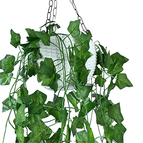 Tdas Artificial Plants with Pot Leaves Hanging Ivy Garlands Plant Greenery Vine Creeper Home Decor Door Wall Balcony Decoration Party Festival Craft (Design2) - Plastic - Image 5