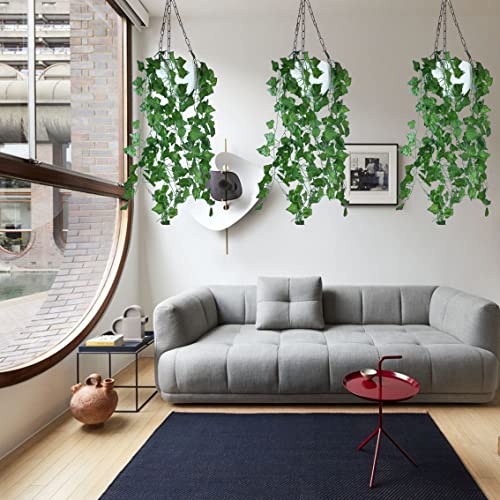 Tdas Artificial Plants with Pot Leaves Hanging Ivy Garlands Plant Greenery Vine Creeper Home Decor Door Wall Balcony Decoration Party Festival Craft (Design2) - Plastic - Image 4