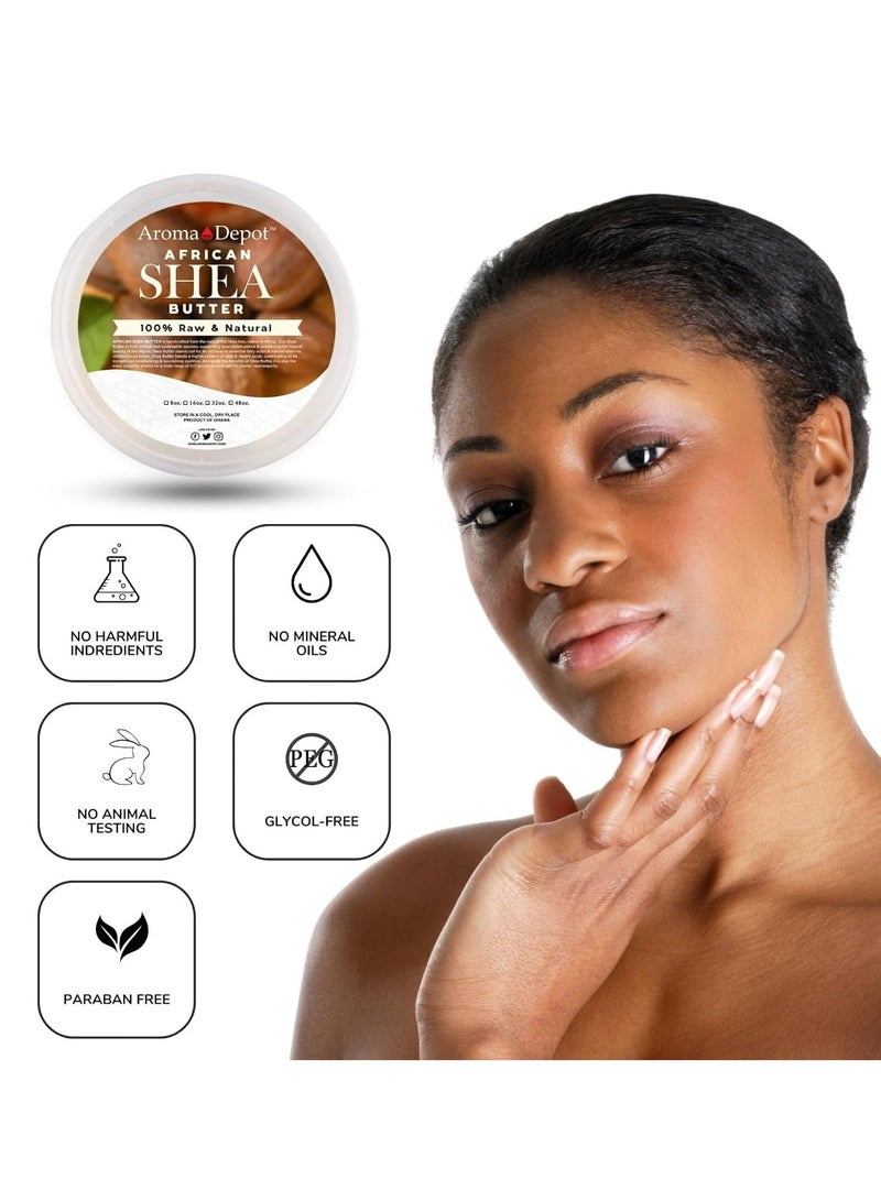Aroma Depot Raw African Shea Butter 32 oz Ivory/White Grade A 100% Pure Natural Unrefined Fresh Moisturizing, Ideal for Dry and Cracked Skin. It can be used in Body, Hair and Face. - Image 3