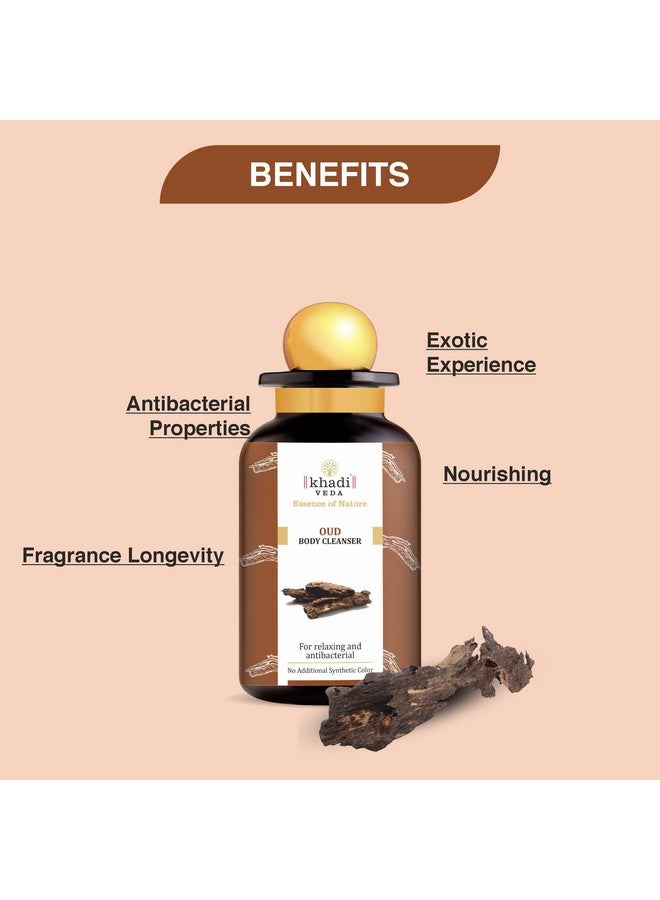 khadi veda Oud Body Cleanser 300Ml Bottle For Relaxation And Antibacterial Benefits Helps In Nourishing Suitable For Unisex(Pack Of 2) - Image 4