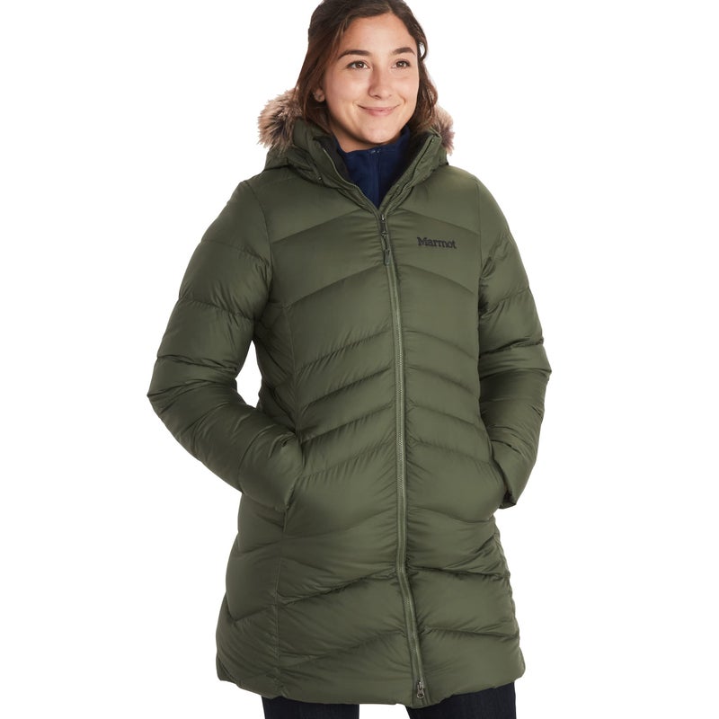 MARMOT Womens Montreal MidThigh Length Down Puffer Coat Crocodile XLarge