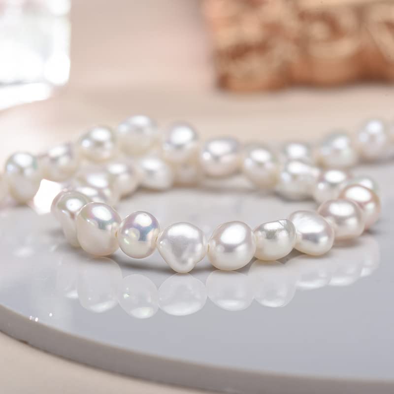HENGSHENG Natural Baroque Pearls Link Bracelets for Women Freshwater Cultured Pearls Strand Bracelets Handpicked Pearl Elegant Jewelry - White - Image 5