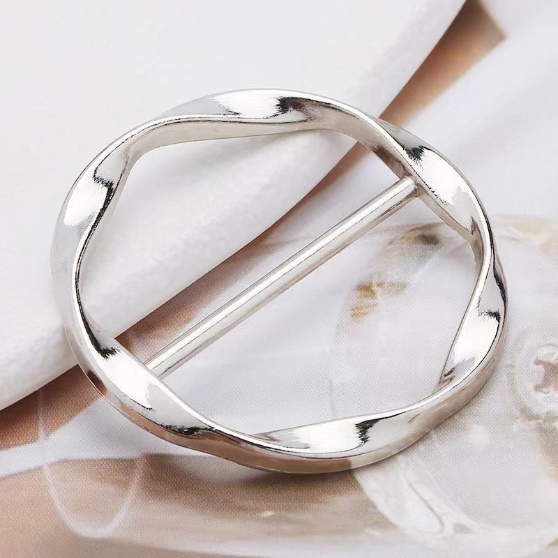 2024 Spring Summer T-Shirt Scarf Knot Clip ancient bronze  - Image 5
