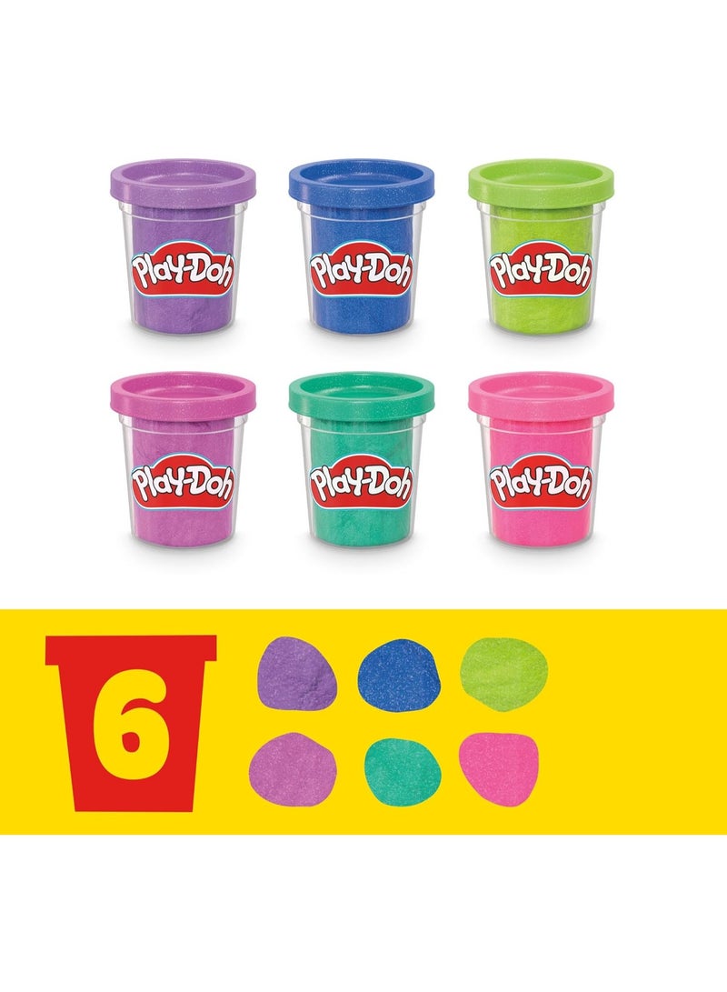بلاي دوه مجموعة بلاي دوه سباركل، 6 عبوات، ألوان معدنية لامعة متنوعة - ألعاب خيالية للأطفال - Image 5