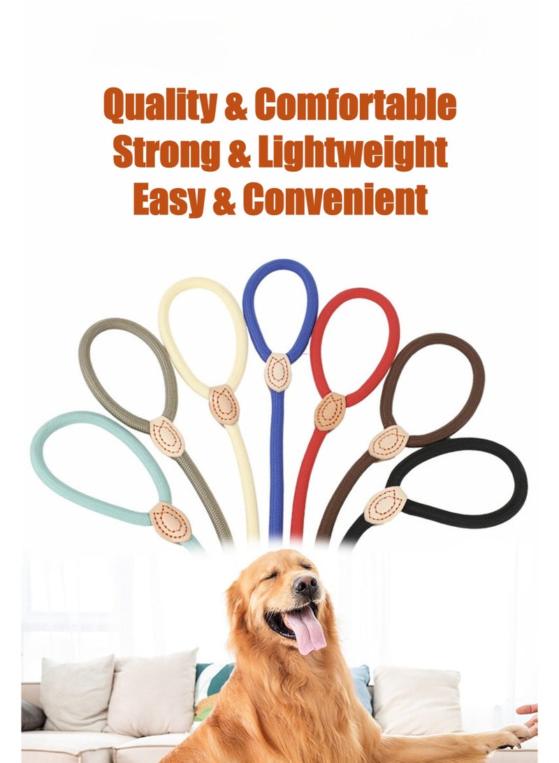 حبل تدريب للكلاب شديد التحمل ومتين للغاية، مقاس 1.4 سم × 1.8 متر، مناسب للجراء والكلاب الصغيرة والمتوسطة والكبيرة، مزود بحلقة تدريب لمنع الشد أثناء المشي مع الحيوانات الأليفة. - Image 4