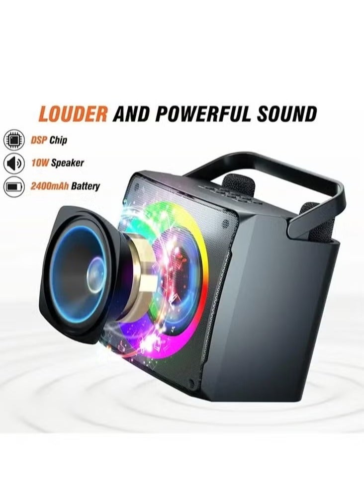 ELTRAZONE SD-508 Home & Outdoor Portable Bluetooth Speaker – Dual Wireless Microphones, Powerful Sound, Waterproof, Long Battery Life, Perfect for Parties, Karaoke, and Events - Image 4