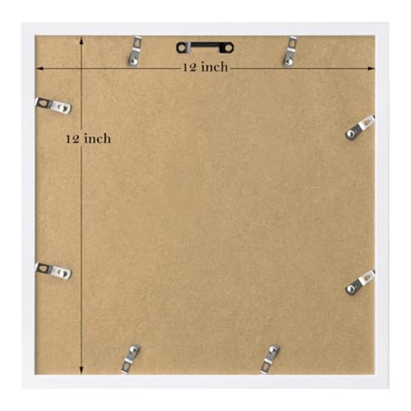 12x12 Picture Frames Set of 9, Classic Gallery Wall Frame Set Displays 8x8 Photo with Mat or 12x12 No Mat, Square Picture Frames Collage Wall Decor, White Home Decor for Hanging - Image 4
