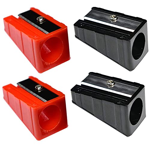 WEKOIL Pencil Sharpener Metal Blade Carpenter Pencil Sharpener Jumbo Crayon Sharpener,Hand held Sharpener,Woodworker Sharpeners Sharpening Golf Pencils 4-Pack - Image 1