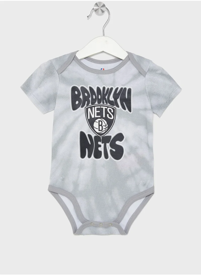 NBA Kids 2 Pack Brooklyn Nets Monterey Tie Dye Creeper Onesie