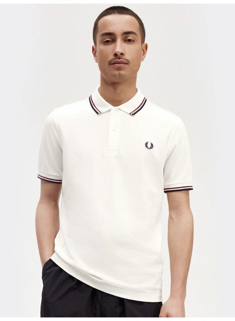 فريد بيري بولر رجالي موديل ضيق (Slim Fit) - قميص بولو بكمام قصير للعمل والاسترخاء - Image 1