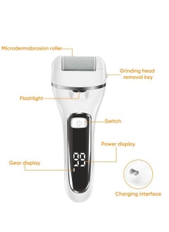 spa luxetique 18 Pcs Foot Scrubber for Dead Skin, Get Smooth Feet at Home with Electric Callus Remover for Feet, Rechargeable Electric Foot Callus Remover for Cracked Heels, 30+ Foot Scrub Salon Procedures  - Image 4