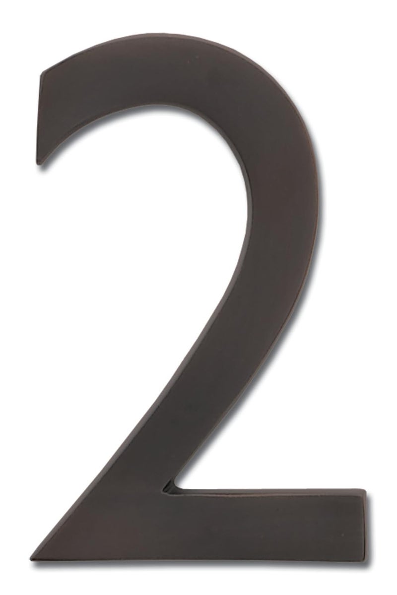 Architectural Mailboxes 3585DC-2 Brass 5-Inch Floating House Number 2, Dark Aged Copper - Image 4
