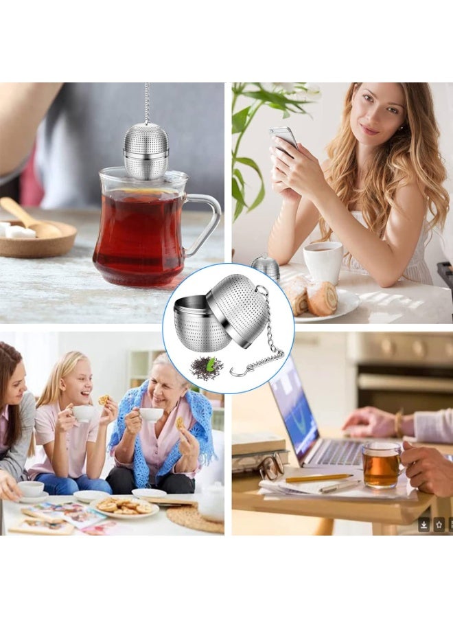 إبريق شاي، كوب مرشح شاي من الفولاذ المقاوم للصدأ، كرة شاي 4.5 سم مع إبريق شاي بسلسلة، غربال توابل، لحامل مرشح الشاي لمعظم الأكواب أو الأباريق. - Image 2