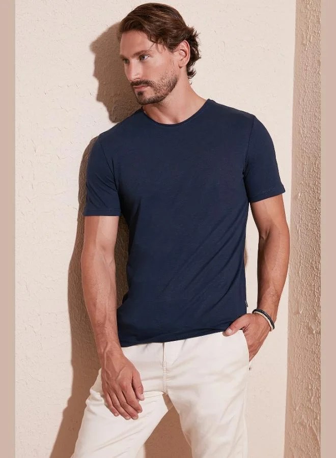 بوراتي تي شيرت رجالي قطن % بياقة دائرية مقاس عادي من بوراتي