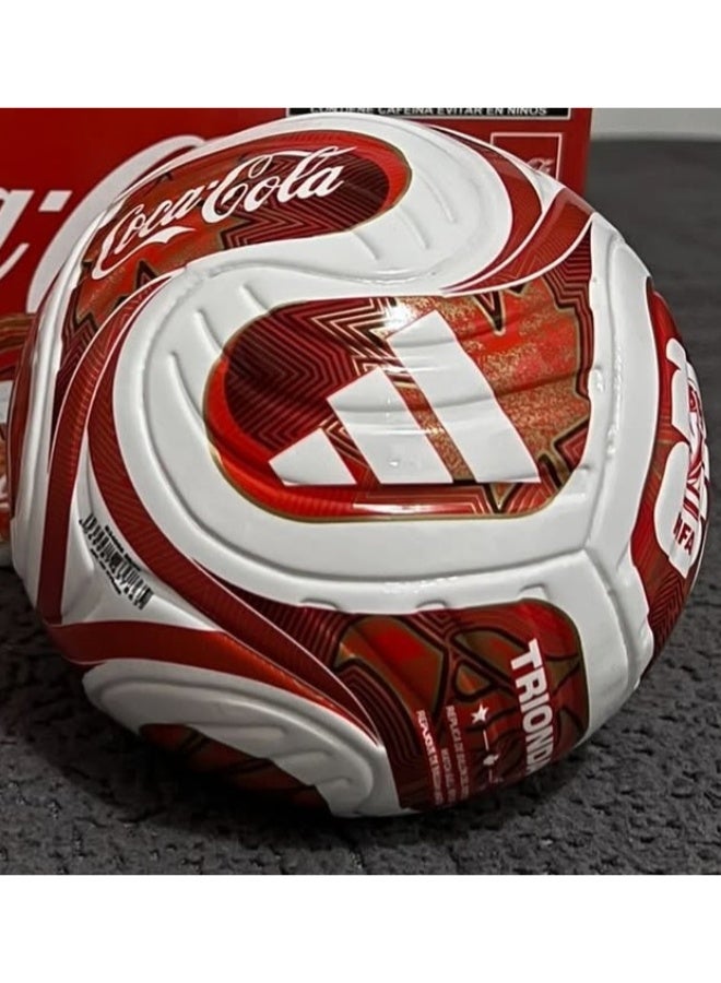 Adidas FIFA World Cup 2026 Trionda Mini Football Size 1 Coca Cola themed Limited Edition Replica Ball, [Laminated] Football Red/White
