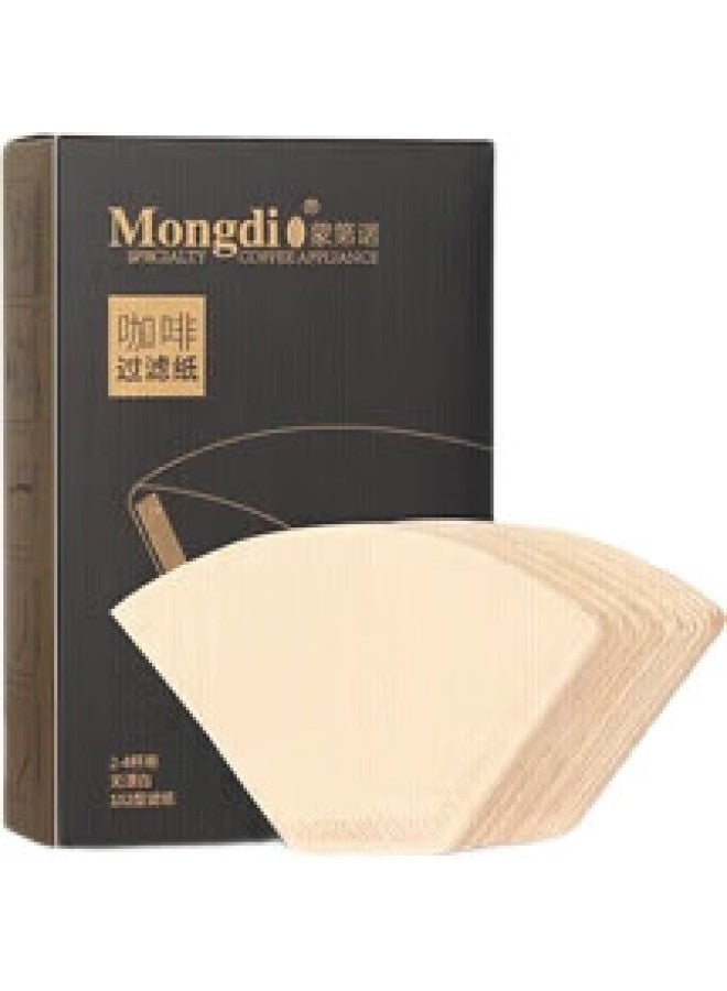 Mongdio Coffee Filter Paper, Fan-Shaped Drip-Style American Coffee Maker, Pour-Over Coffee Filter Paper, 102 Type, 100 Pieces - Image 3