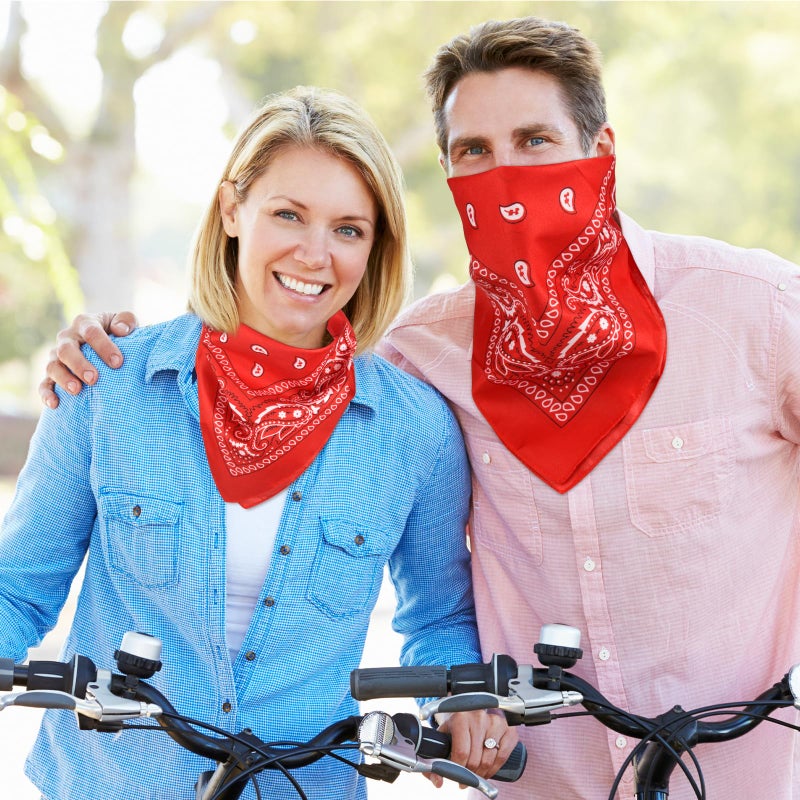 NACHLYNN 10pcs Paisley Bandanas Assorted Bandanas Cowboy Polyester Headbands Square Scarf Headwear (10, Red) - Image 5