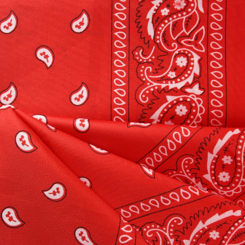 NACHLYNN 10pcs Paisley Bandanas Assorted Bandanas Cowboy Polyester Headbands Square Scarf Headwear (10, Red) - Image 3