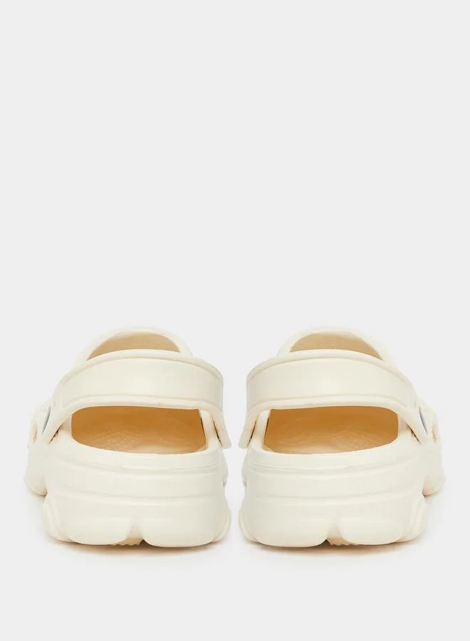 Take Two Take Two Vamp Perforated Solid Heel Strap Clogs