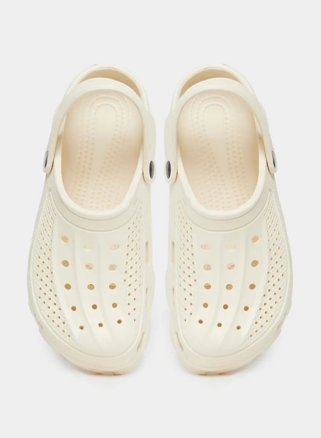 تايك تو قباقيب بكعب عريض بحزام مثقوب من الجلد الصناعي