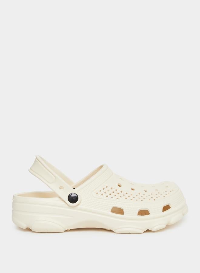 Take Two Vamp Perforated Solid Heel Strap Clogs - Image 1