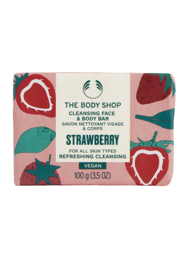 THE BODY SHOP Strawberry Cleansing Face & Body Bar  - Image 1