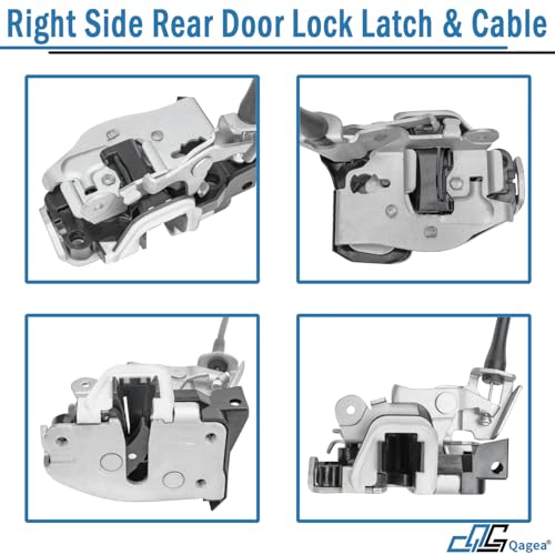 Qagea Rear Door Lock Latch & Cable - Right Passenger Side - Replacement for 2004-2008 Ford F150 Extended Cab Pickup, Upper and Lower Locking Latches Assembly Replaces# 8L3Z-18264A00-B 6L3Z-18264A00-B - Image 3