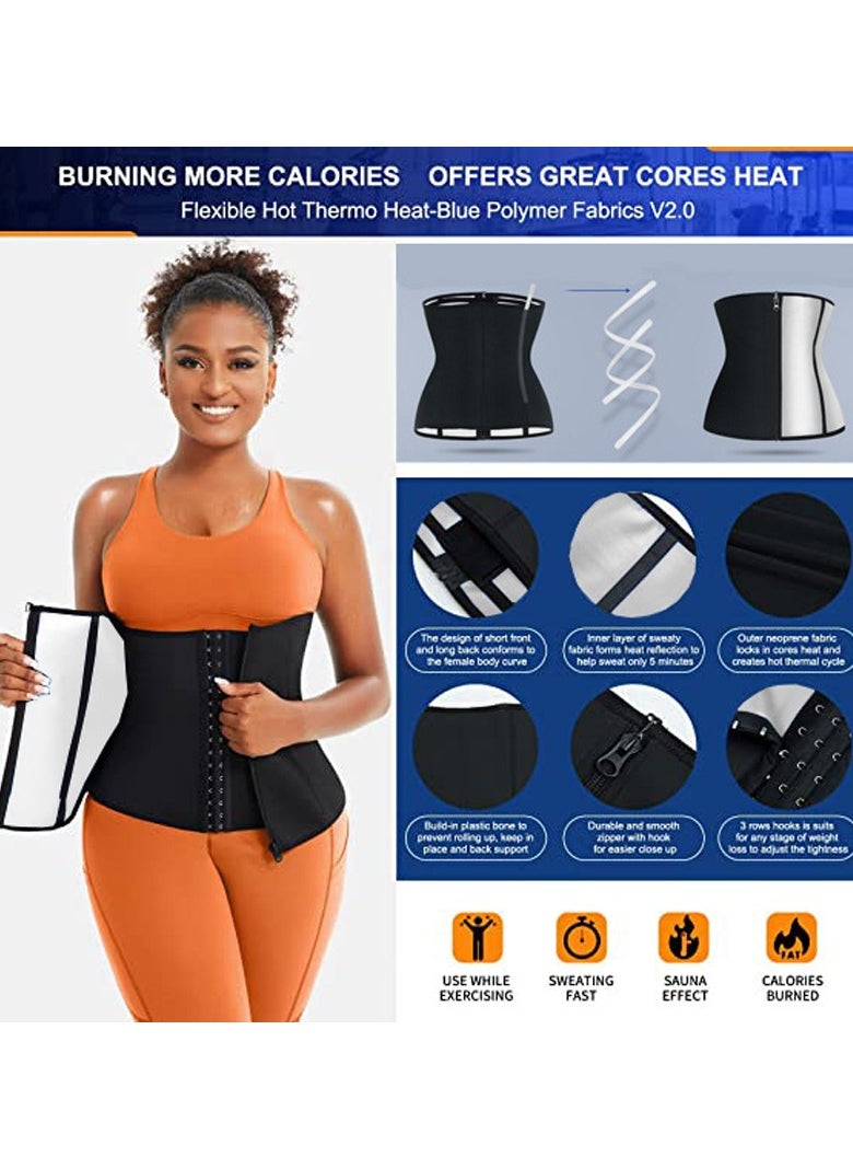 NIBEMINENT TrainingGirl Women Waist Trainer Trimmer Corset Weight Loss Tummy Wrap Workout Belt Sweat Belly Band Sports Girdle Sauna Suit  - Image 2