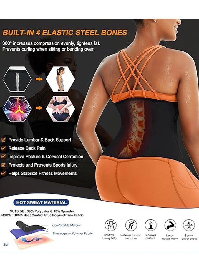 NIBEMINENT TrainingGirl Women Waist Trainer Trimmer Corset Weight Loss Tummy Wrap Workout Belt Sweat Belly Band Sports Girdle Sauna Suit  - Image 5