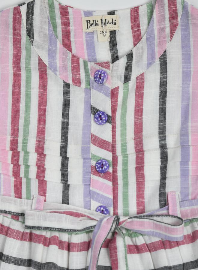 بيلا مودا فستان كاجوال مخطط بحزام ربط - Image 3