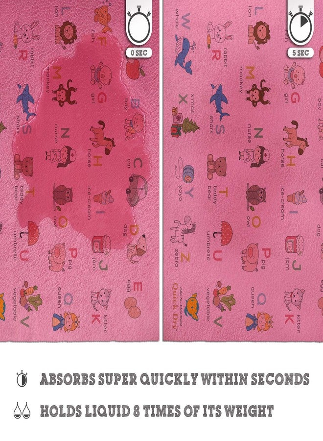 Quick Dry Sheet Printed Medium (A to Z, Salmon Rose) Waterproof Baby Bed Protector - Highly Absorbent Play Mat for Babies (100 * 70 cm) - Image 3