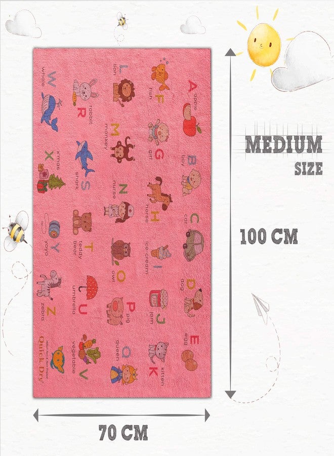 Quick Dry Sheet Printed Medium (A to Z, Salmon Rose) Waterproof Baby Bed Protector - Highly Absorbent Play Mat for Babies (100 * 70 cm) - Image 4
