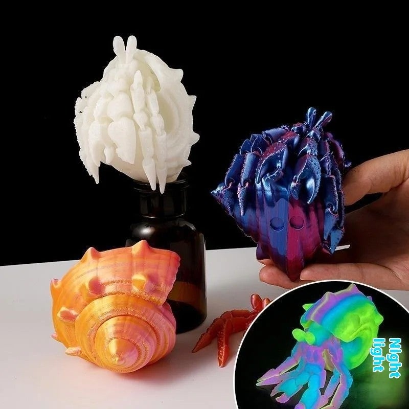 Y&D izable 3D Printed Toys Detachable Plastic Hermit Crab Animal Model Trending  Service Provider Inspired Frozen - Image 3