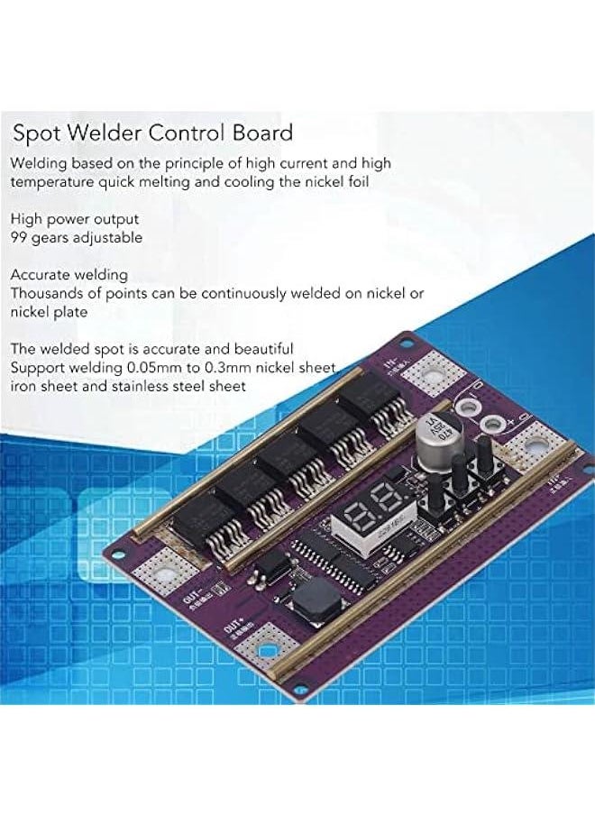 Generic - Spot Welder PCB Circuit Board, 99 Gears Adjustable 12V DIY Battery Storage Spot Welder Set Spot Welding Machine, Portable Mini Handheld Welder for 26650 32650 Lithium - Image 1