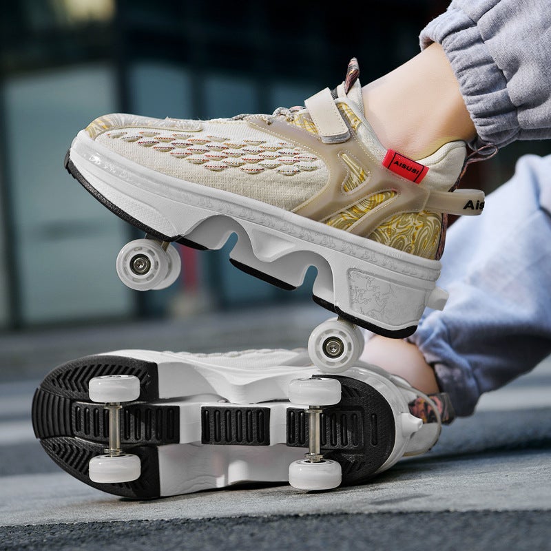 Generic Transformable High-Rebound Skating Shoes 9908 beige ordinary version 