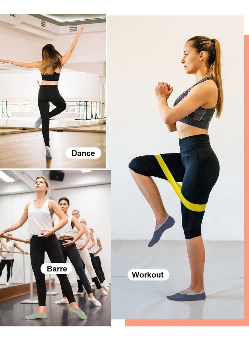 6 Pairs Pilates Socks for Women - Non Slip Grip Socks for Yoga, Barre, Hospital, Barefoot - Image 5